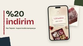 Nar Tepsisi lokum kampanya reklamı, indirim kodlu