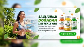 Sağlık & Wellness Takviye Gıda Banner Tasarımı