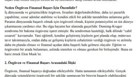 özgüven hakkında metin yazısı