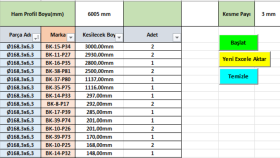 Profil Kesim Optimizasyon