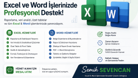 verilerinizden dinamik Excel rapor ve tabloları sunarım