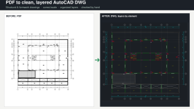 PDF projelerinizi katmanlı AutoCAD DWG dosyasına çeviririm