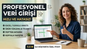 titizlikle Excel ve e-ticaret veri girişi yaparım