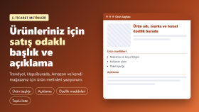 e-ticaret ürünleriniz için satış odaklı metinler yazarım