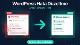 WordPress site hatalarını analiz eder ve düzeltirim