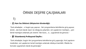 DEŞİFRE ÖRENKLERİM