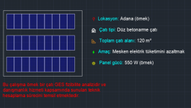 Çatı GES güç Hesaplama ve Panel Yerleşim Analizi