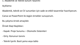 Akademik ve Teknik Sunum Tasarımı