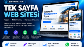  mobil uyumlu tek sayfalık web sitesi hazırlayabilirim