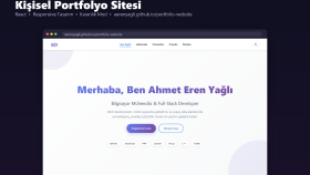 Kişisel Portfolyo Sitesi (React, Karanlık Mod)