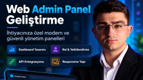 API entegreli web yönetim paneli geliştiririm