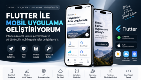 Flutter dilinde istediğiniz uygulamayı geliştirebilirim
