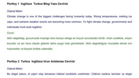 Yaratıcı ve Akıcı İngilizce - Türkçe Metin Çevirileri