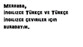 İngilizce-Türkçe veya Türkçe-İngilizce çeviri yapıyorum