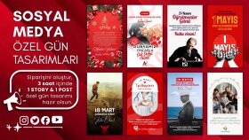 özel günler için özgün post & story tasarımları yaparım