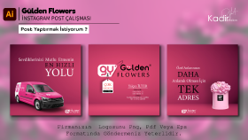 Gülden Flowers İnstagram 3'lü Post Tasarımı