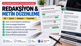 Türkçe metinlerinizi düzenler ve yazım hatalarını düzeltirim