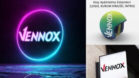 Vennox logo, kurum kimliği ve intro tasarımı