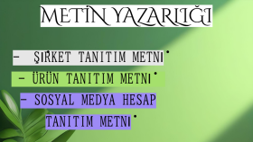 herhangi bir şey için tanıtım metni yazabilirim