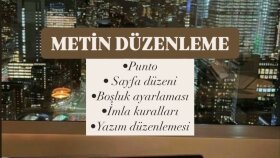 MS programlarını ustalıkla kullanır ve metin düzeni yaparım