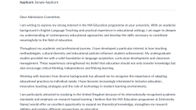 Academic Motivation Letter | MA Application – Writing Sample