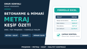projelerinizden metraj ve keşif özeti hazırlayabilirim