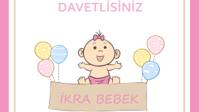 Bebek mevlid davetiye