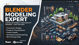 blender aracıyla özel 3D model tasarımı yapıyorum