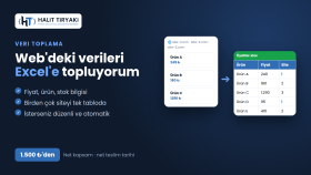 web sitelerinden verileri Excel'e toplarım