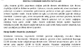 Düzenli Uykunun Sağlığa Faydaları 