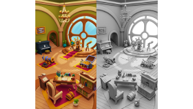 Pirate Room – Stylized 3D Environment (Match-3 Game Style)