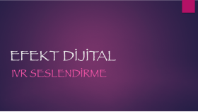 Efekt Dijital IVR Seslendirme