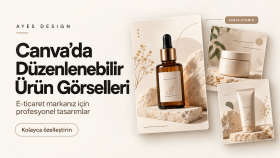 ürünleriniz için Canva da görsellere yazı fiyat hazırlıyorum