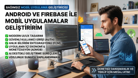 Android tabanlı modern mobil uygulamalar tasarlarım