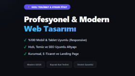 markanıza özel modern ve mobil uyumlu web sitesi tasarlarım