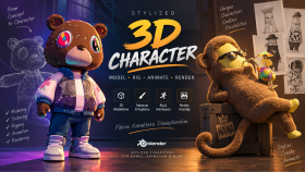 stilize karakterinizi 3D modelleyip renderlayabilirim