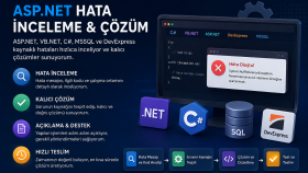 ASP.NET, VB.NET ve MSSQL projelerinde hata giderebilirim