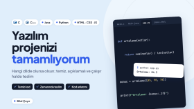 C, Java, Python ve web projelerinizi tamamlayabilirim