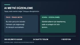 AI metinlerinizi doğal ve akıcı biçimde düzenlerim