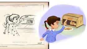  eğitici çocuk kitapları için dijital ortamda el çizimleri