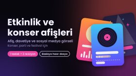 etkinlikler için konser afişi tasarlıyorum