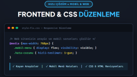 web sitenizin frontend ve css düzenlemelerini yaparım