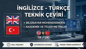 İngilizce  dilinde profesyonel teknik çeviri yapabilirim