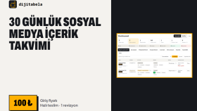 işletmeniz için 30 günlük içerik takvimi hazırlarım