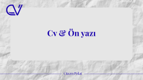 profesyonel ve etkileyici CV ve ön yazı hazırlarım
