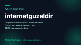 internetguzeldir — Google Sheets’ten statik dizin sitesi