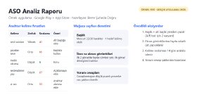 Mobil Uygulama ASO Analiz Raporu (Örnek)