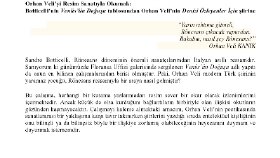 Orhan Veli'yi Resim Sanatıyla Okumaknn