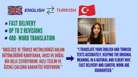 yazılarınızı doğal ve akıcı bir biçimde Türkçeye çeviririm
