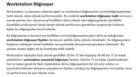 Workstation Bilgisayarlar Hakkında Bir Yazı